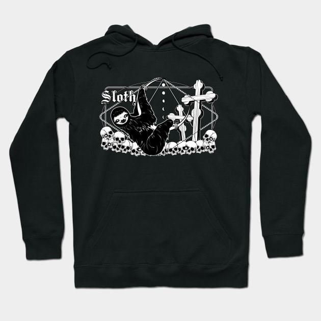 7 sins: Goth Sloth Hoodie by Von Kowen